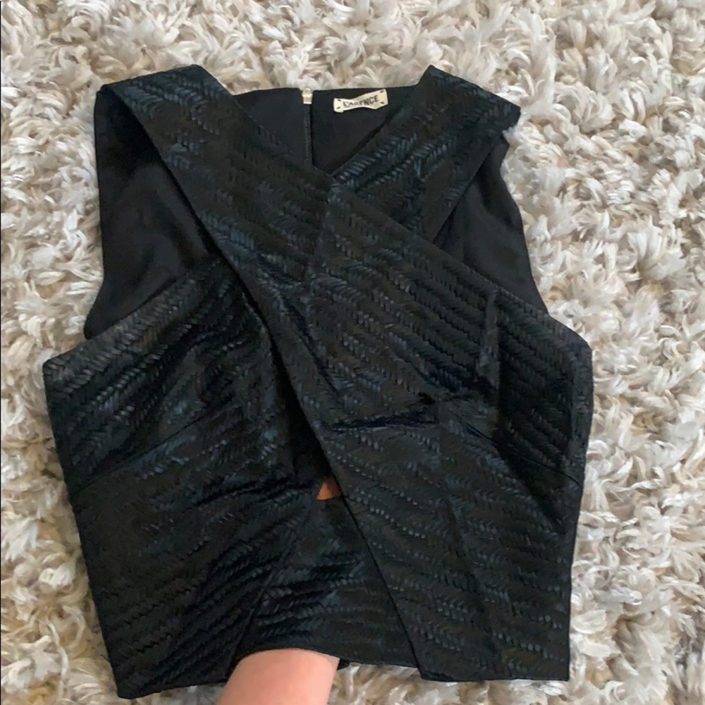 Edgy Criss-Cross Cropped Top
